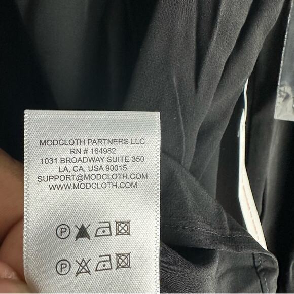 New ModCloth Boho Romance Tie Neck Blouse Top Whimsigoth Black Long Sleeves L - Picture 9 of 11